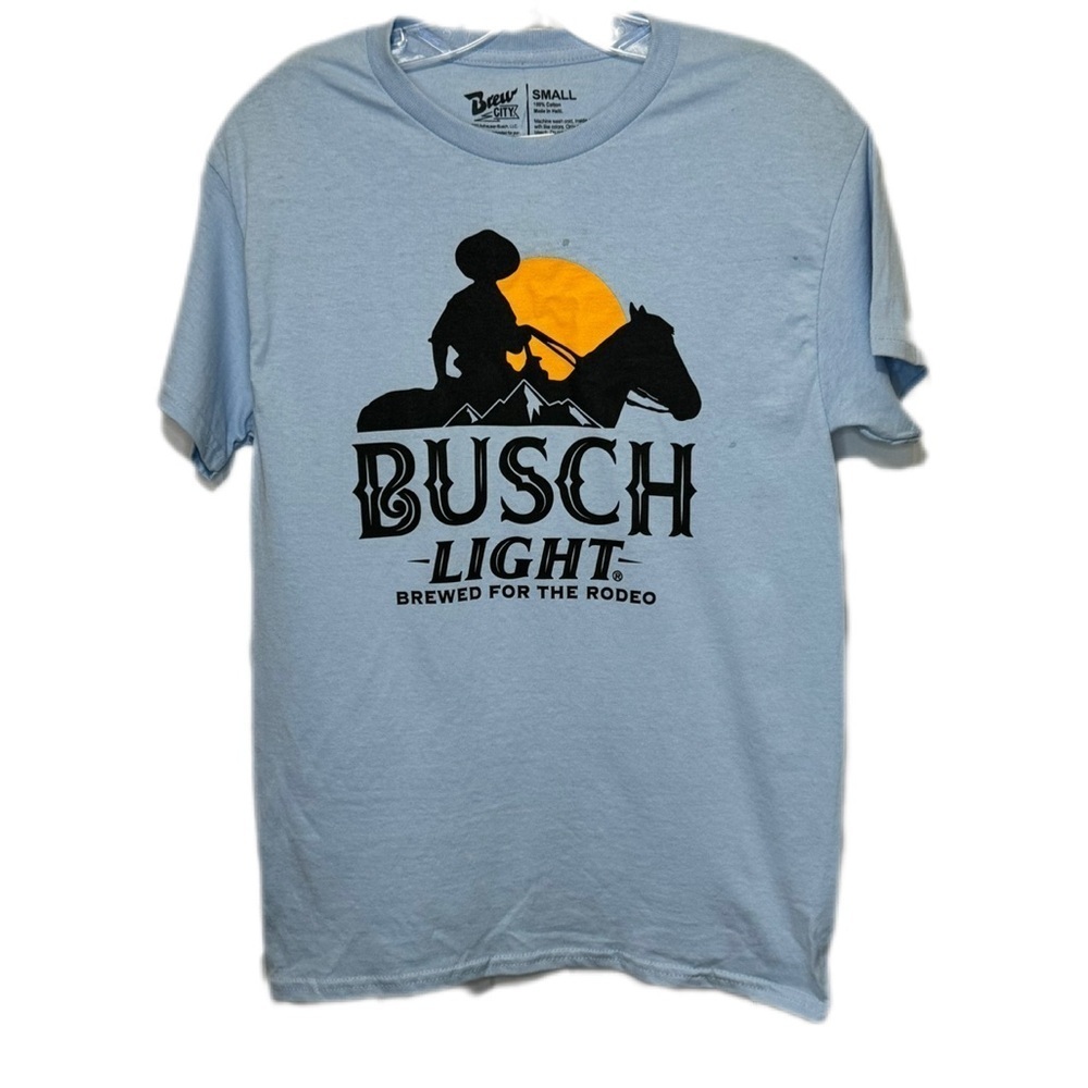 BUSCH  Small Light Brewed For The Rodeo T- Shirt Tee